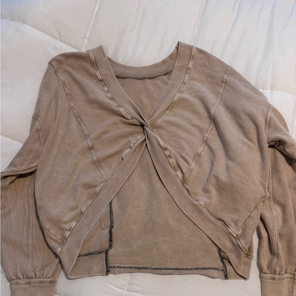 BUCKETLIST Beige Cozy Collar Top